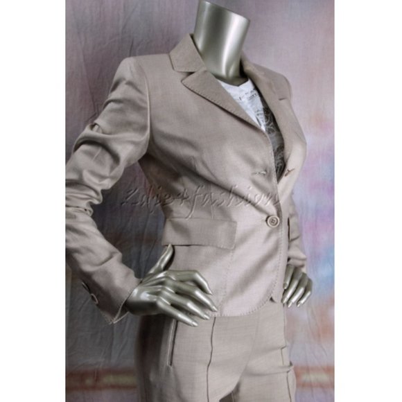 $3675 New AKRIS Beige Camel Hair Cashmere Silk Texas Blazer Jacket 4
